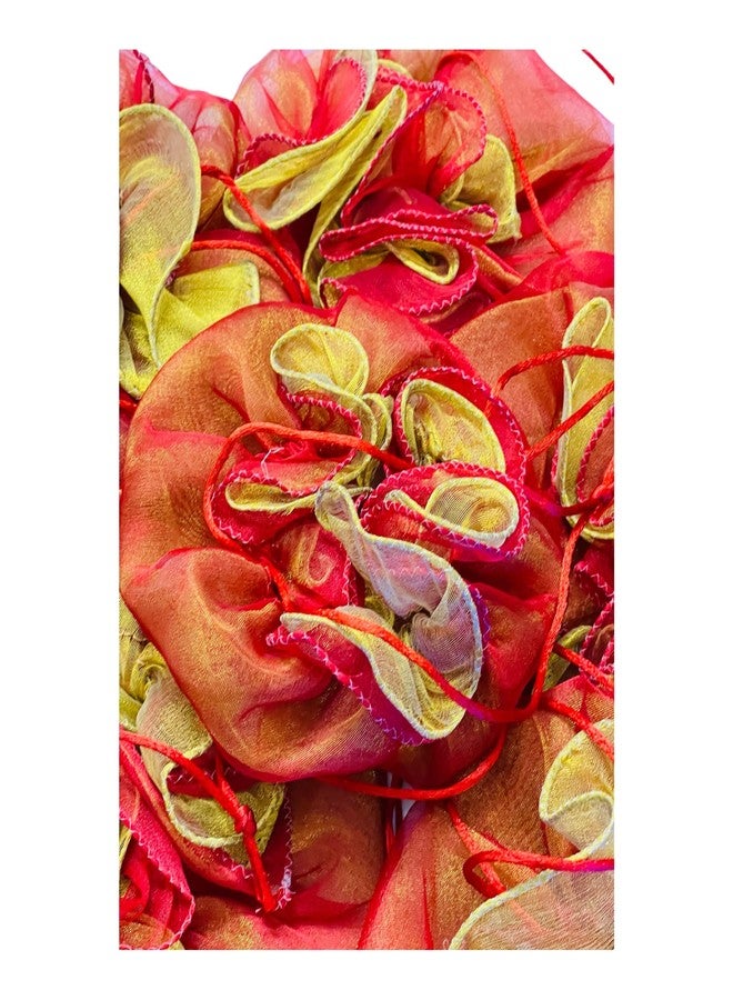 Moira 6pcs Tissue Silk Potli Tokri Drawstring Closure for Gifting, Jewellery Storage, Shagun (Medium 18 inch, Red) - Image 3